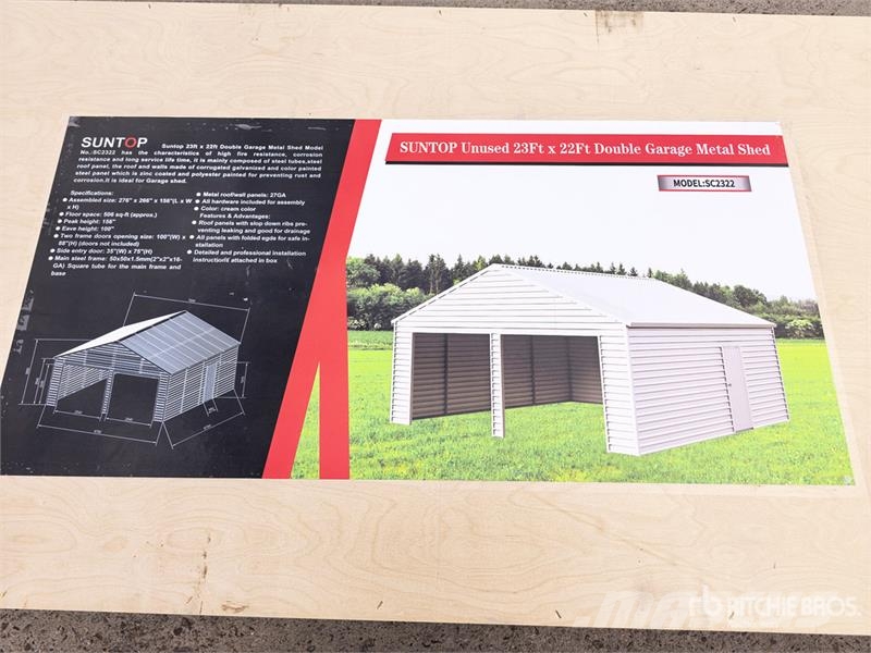  SUNTOP SC2322 22 ft x 23 ft Double Garage Metal Sh Čelični okviri za građevine
