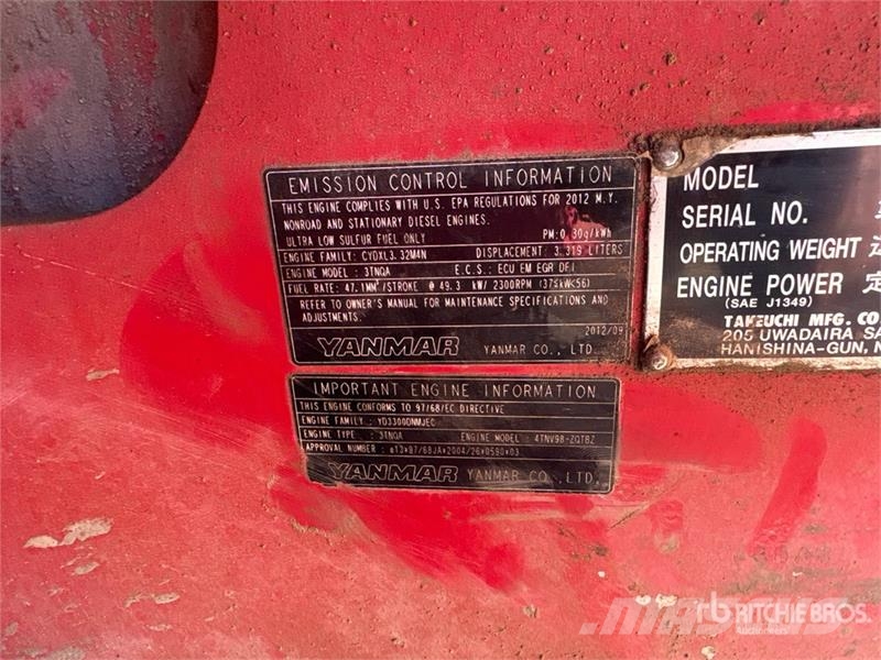Takeuchi TB180FR Tracked Excavator Гусеничные экскаваторы