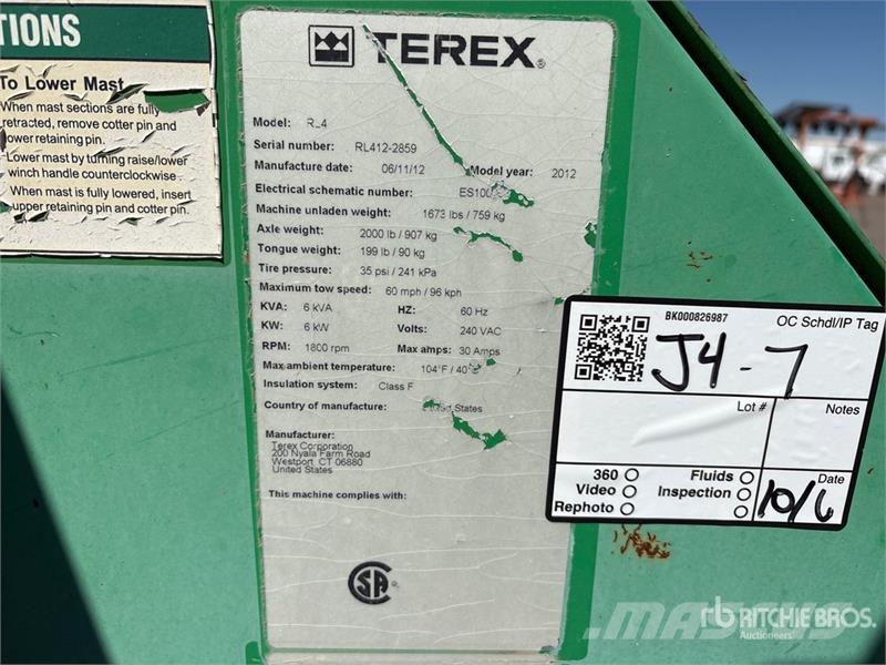 Terex RL4 Osvětlovací stožáry