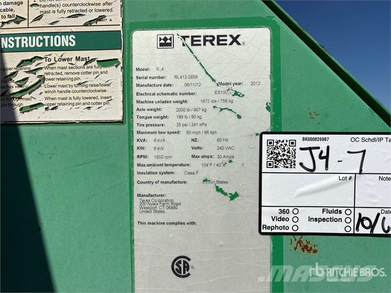 Terex RL4 Osvětlovací stožáry