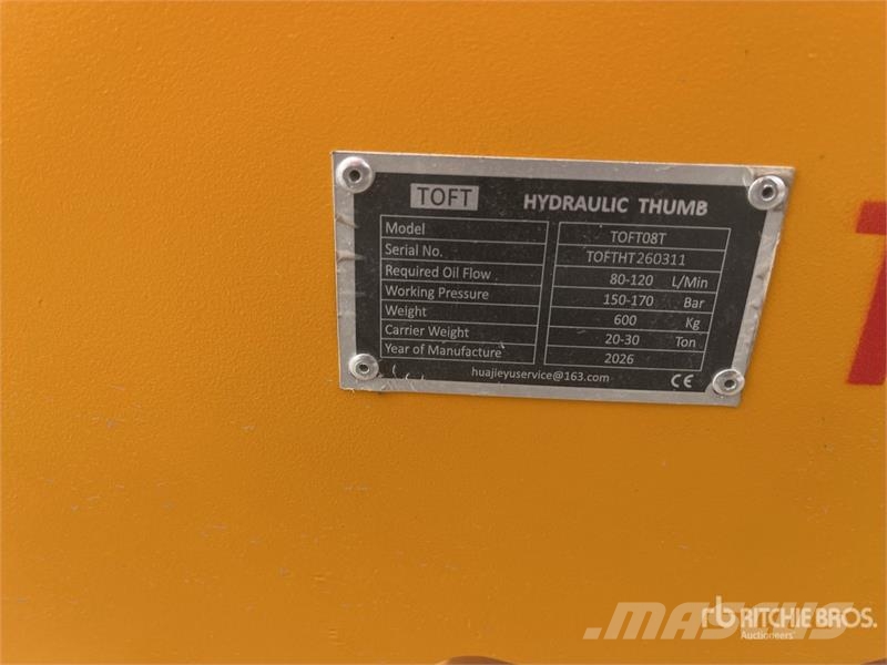 TOFT 08T 32 in Hydraulic Excavator Thumb - Fits Ca Baldes