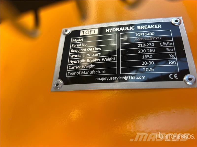 TOFT 1400 Hydraulic Breaker - Fits Cat 320 (Unused Martelos / Rompedores