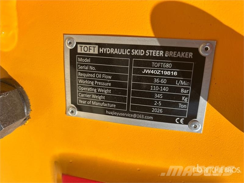 TOFT 680 Skid Steer Breaker (Unused) Martelos / Rompedores
