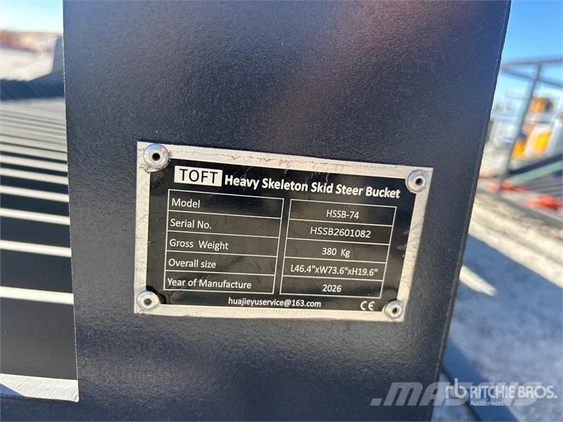TOFT HSSB-74 74 in Rock Skid Steer Bucket (Unused) Baldes