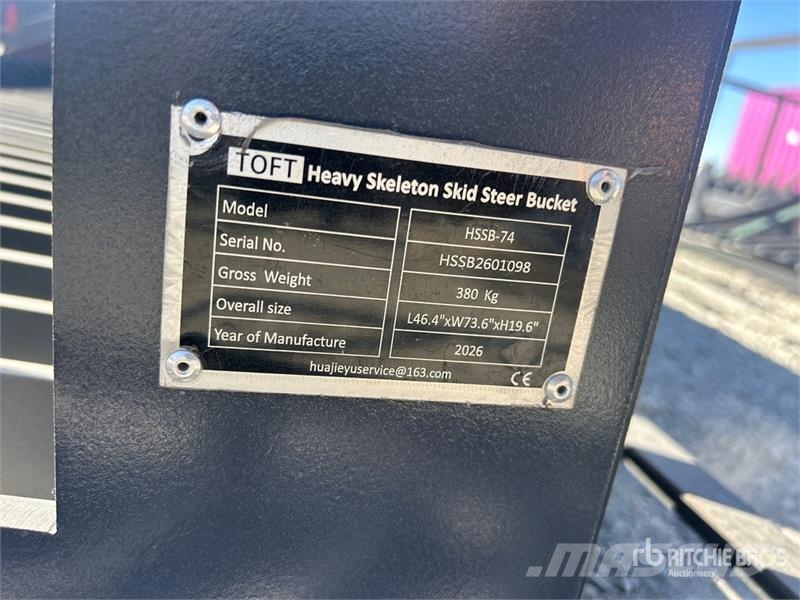  TOFT HSSB-74 74 in Skeleton Skid Steer Bucket (Unu Baldes