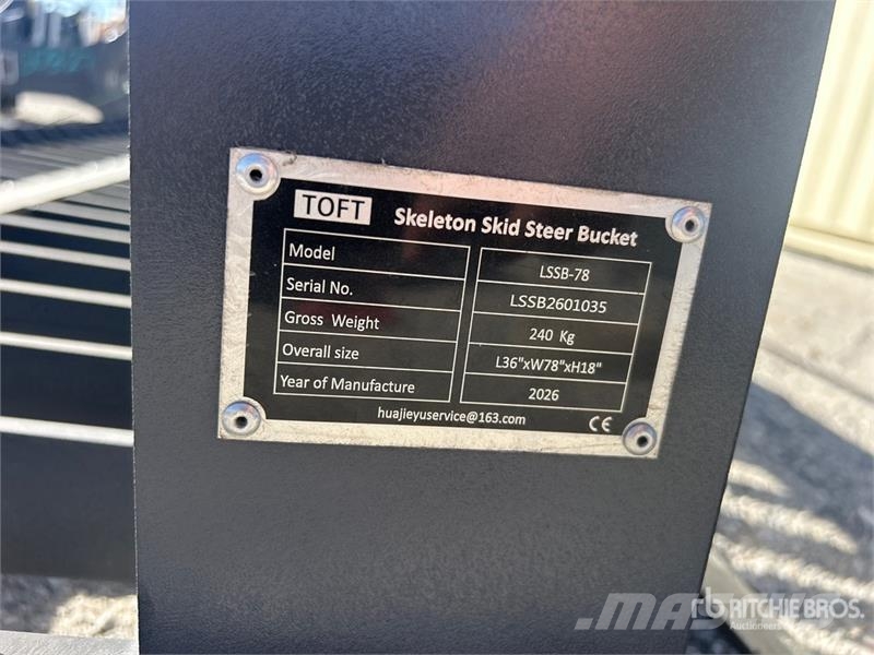  TOFT LSSB-78 78 in Skeleton Skid Steer Bucket (Unu Baldes