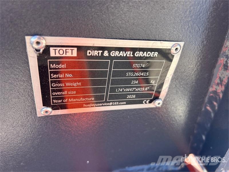  TOFT STG74 Skid Steer Grader (Unused) Otros componentes