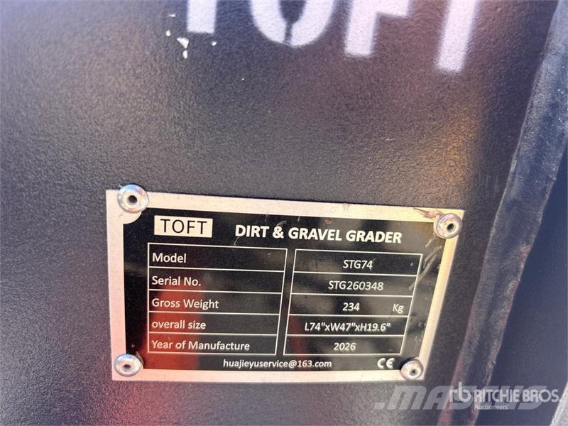  TOFT STG74 Skid Steer Grader (Unused) Otros componentes