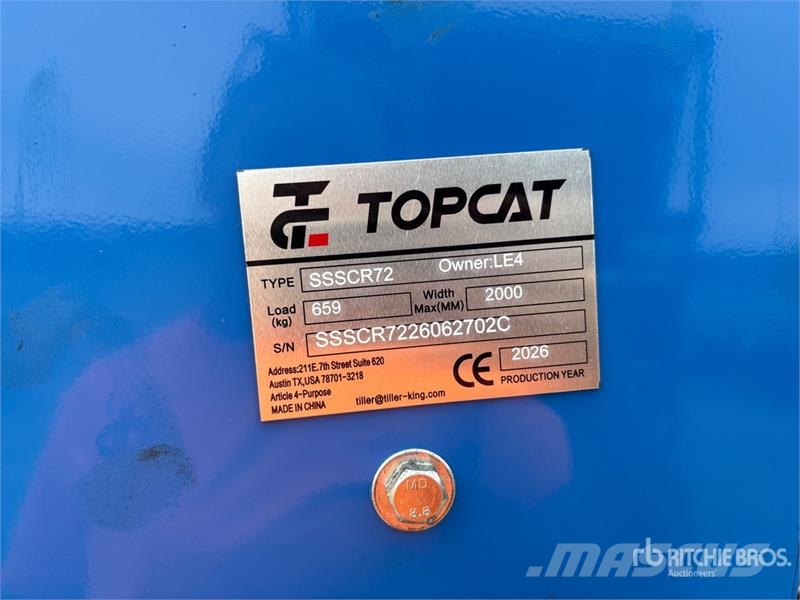  Top Cat Cat SSSCR72 72 in Skid Steer Power Rake (U Ancinho virador