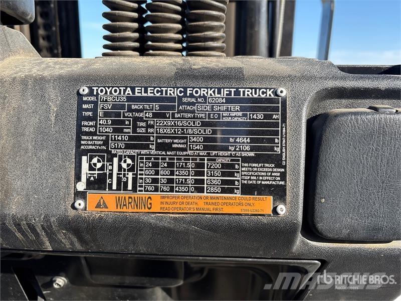 Toyota 7FBCU35 Electric forklifts