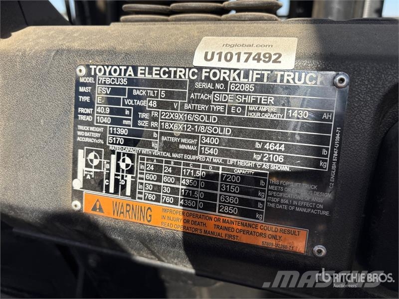 Toyota 7FBCU35 Chariots élévateurs électriques