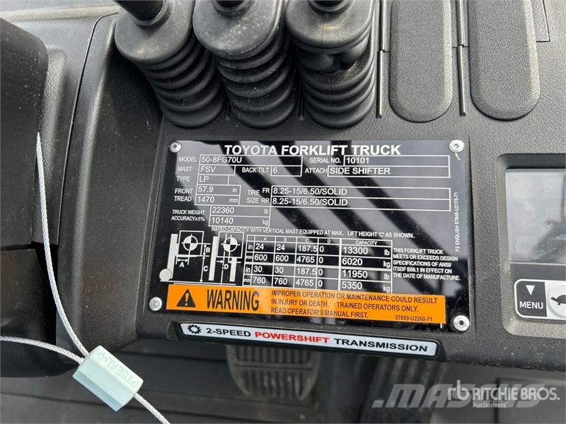 Toyota 8FGC70U 13300 lb Forklift 그 외 지게차