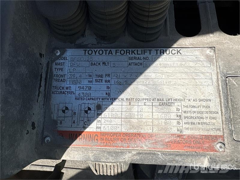 Toyota 8FGCU25 3500 lb Forklift Targoncák-Egyéb