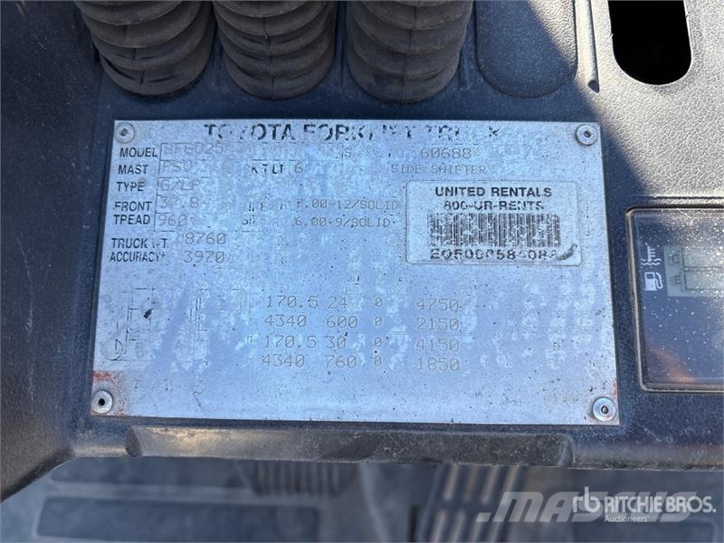 Toyota 8FGU25 4340 lb Forklift フォークリフト - その他
