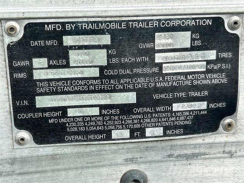 Trailmobile 53 ft x 102 in T/A Van Trailer Furgons