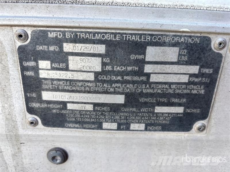 Trailmobile 53 ft x 102 in T/A Van Trailer Prikolice zabojniki