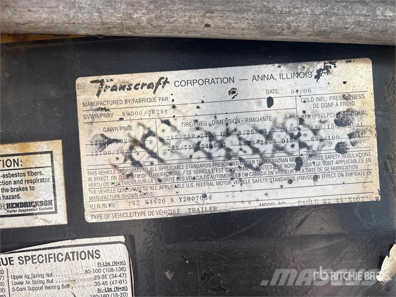 Transcraft 48 ft Spread axle 10'6 Flatbed Trailer Lavaperävaunut