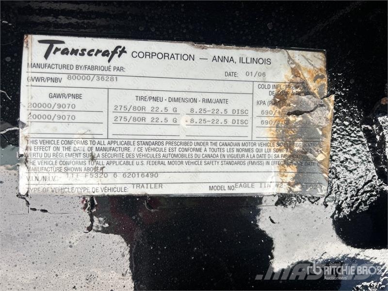 Transcraft 53 ft T/A Flatbed Trailer 自卸半挂车
