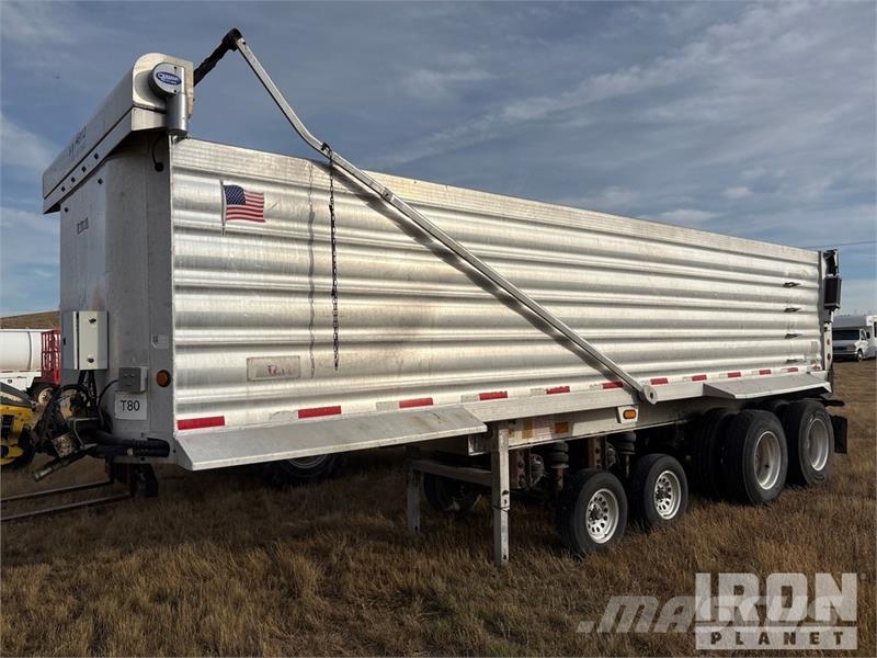 Travis 28 ft Quad/A Aluminum Sliding End Dump Trailer Remorque benne