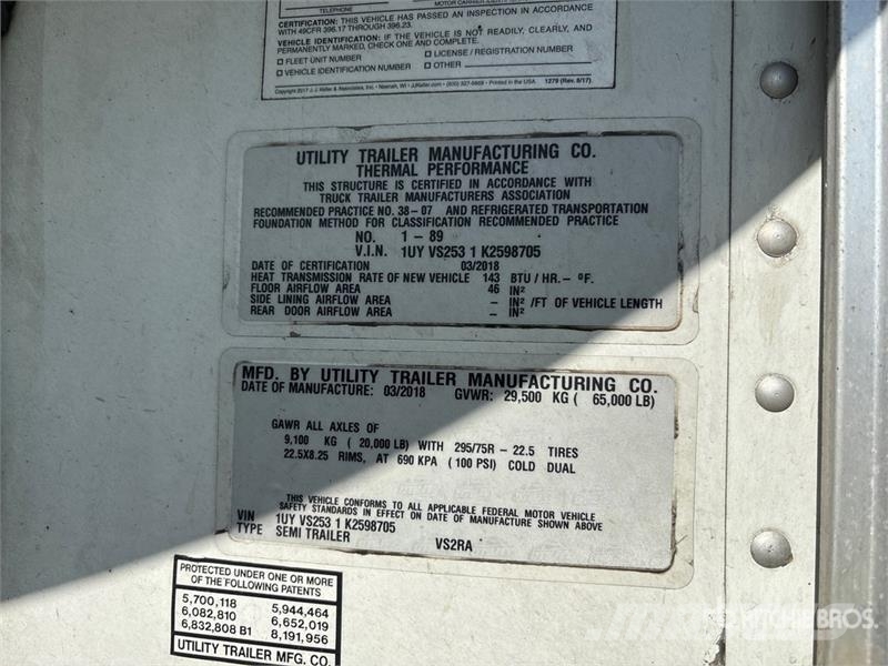 Utility 3000R نصف مقطورات بدرجة حرارة قابلة للضبط