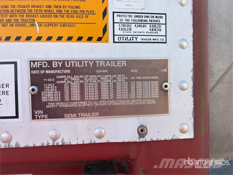 Utility 53 ft T/A Curtain Side Trailer Tents