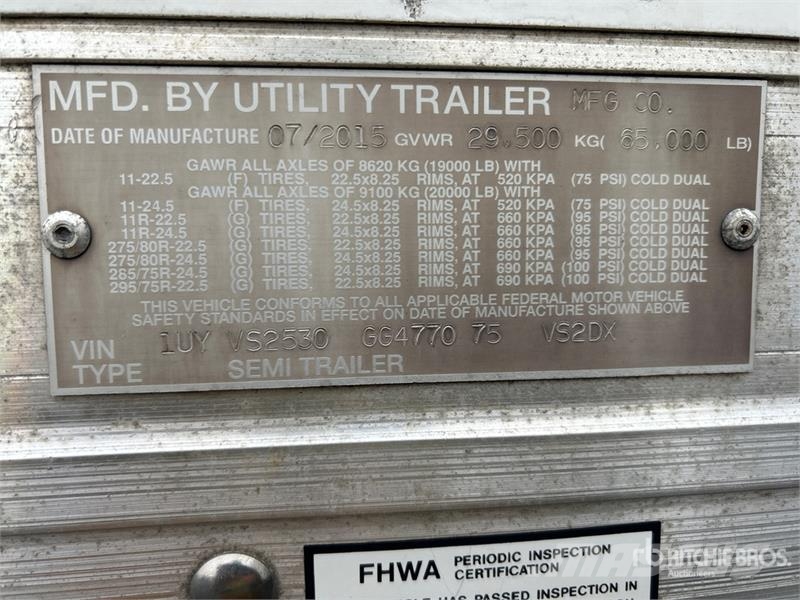 Utility 53 ft x 102 in T/A Van Trailer Причепи-фургони