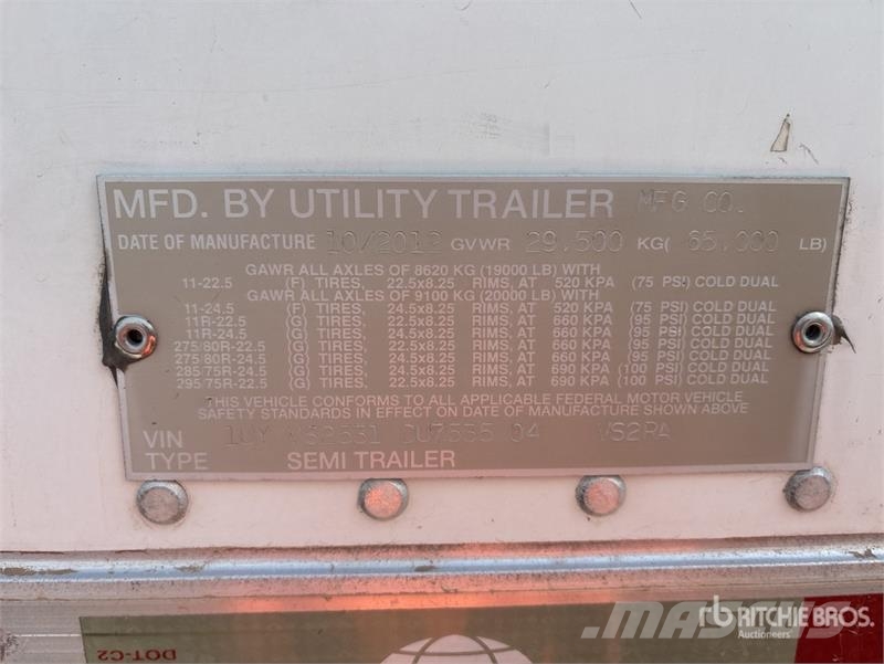 Utility 53 ft x 102 in T/A Refrigerated Trailer Semi remorque frigorifique