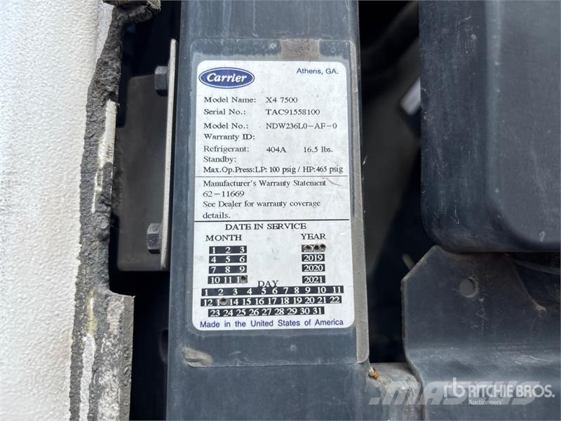 Utility 53 ft x 102 in T/A Refrigerated Trailer Piekabes ar temperatūras kontroli