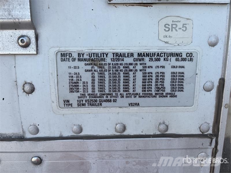 Utility 53 ft x 102 in T/A Refrigerated Trailer Poluprikolice hladnjače