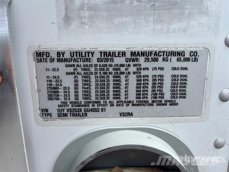 Utility 53 ft x 102 in T/A Refrigerated Trailer Piekabes ar temperatūras kontroli
