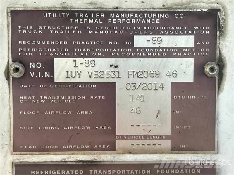 Utility 53 ft x 102 in T/A Refrigerated Trailer Poluprikolice hladnjače