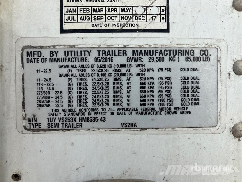 Utility 53 ft x 102 in T/A Refrigerated Trailer Temperature controlled semi-trailers
