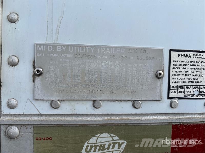 Utility 53 ft x 102 in T/A Refrigerated Trailer Piekabes ar temperatūras kontroli