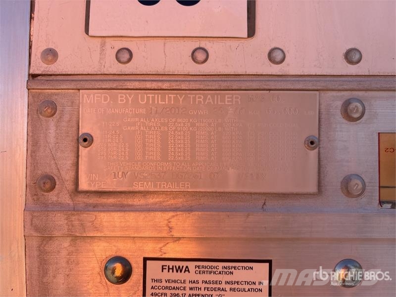 Utility 53 ft x 96 in T/A Van Trailer مقطورات ذات هيكل صندوقي