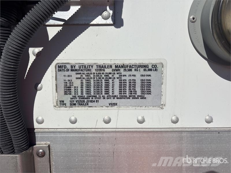 Utility 53 ft x 96 in T/A Van Trailer Dengtos priekabos