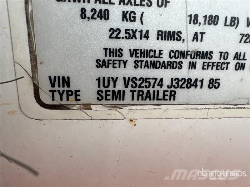 Utility 57 ft x 102 in T/A Van Trailer Прицепы-фургоны