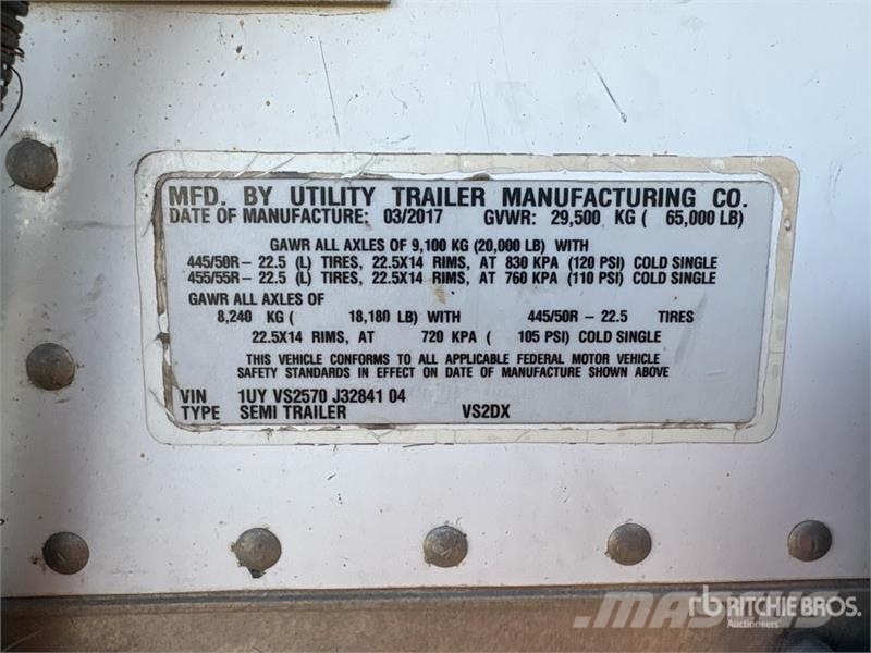Utility 57 ft x 102 in T/A Van Trailer Prikolice zabojniki