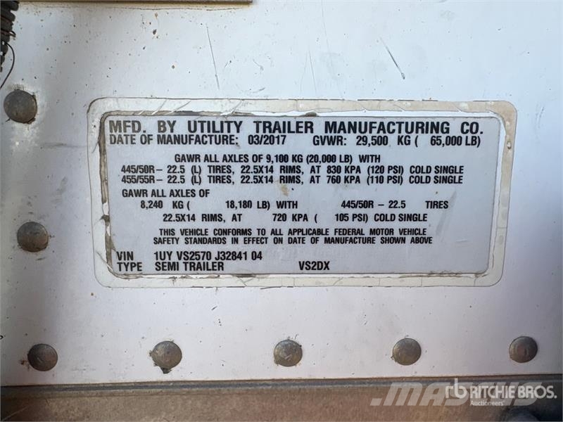 Utility 57 ft x 102 in T/A Van Trailer Prikolice zabojniki