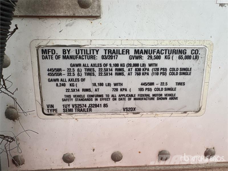 Utility 57 ft x 102 in T/A Van Trailer Прицепы-фургоны