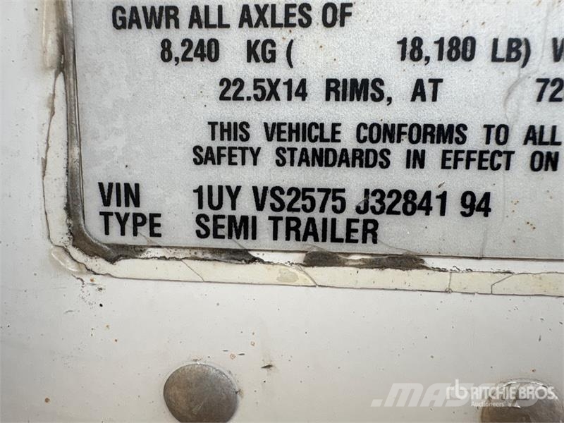 Utility 57 ft x 102 in T/A Van Trailer Reboques baú