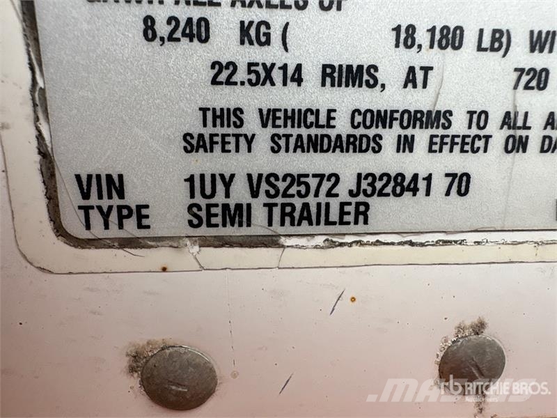 Utility 57 ft x 102 in T/A Van Trailer 箱體拖車
