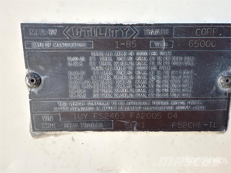 Utility FS2CHE-TL 46 ft T/A Curtain Side Trailer Przyczepy firanki