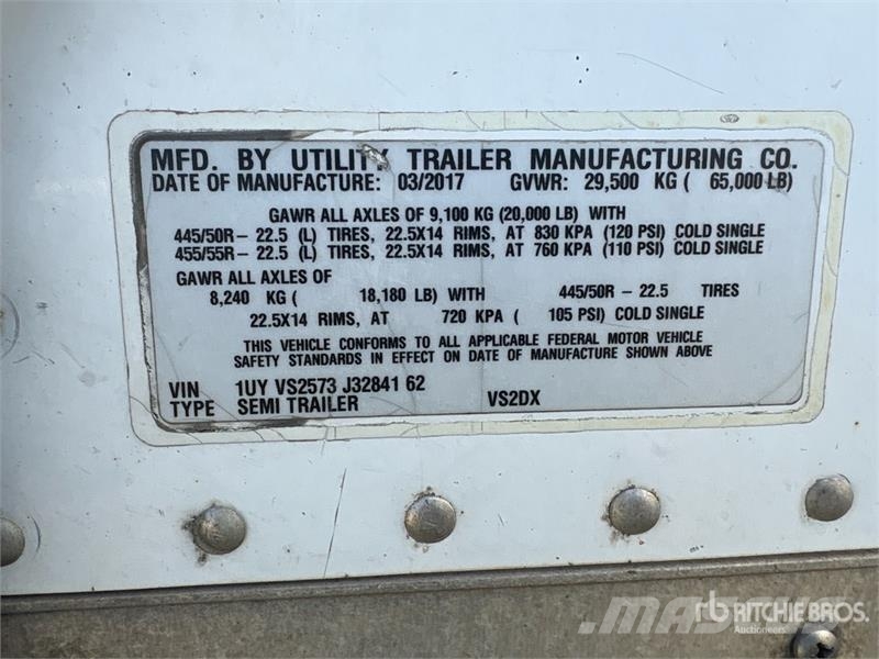 Utility VS2DX Box body trailers