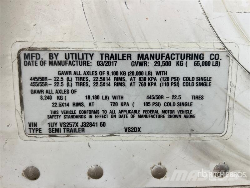 Utility VS2DX 厢式拖车