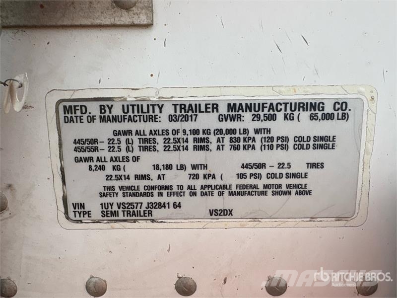 Utility VS2DX Box body trailers
