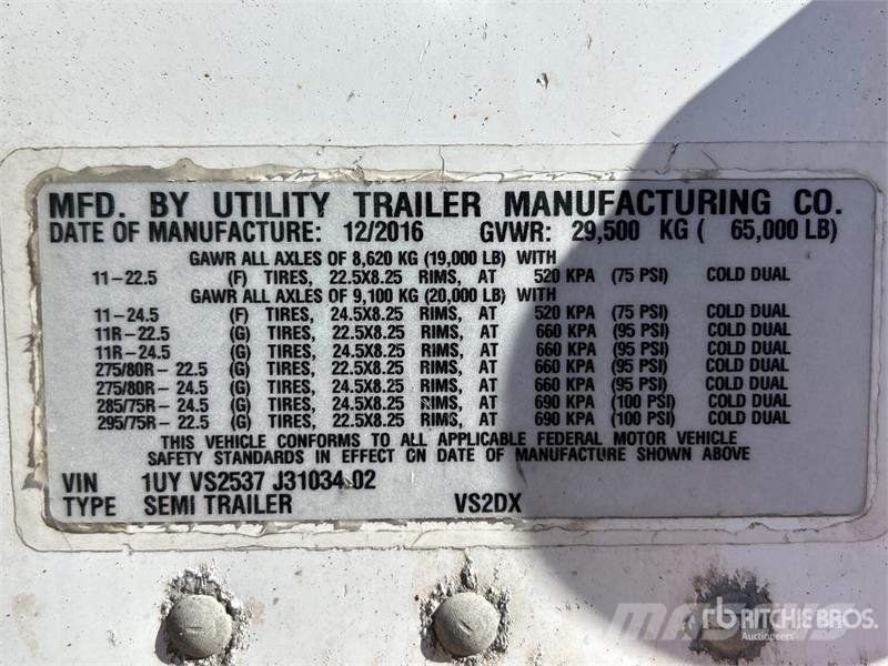 Utility VS2DX مقطورات ذات هيكل صندوقي