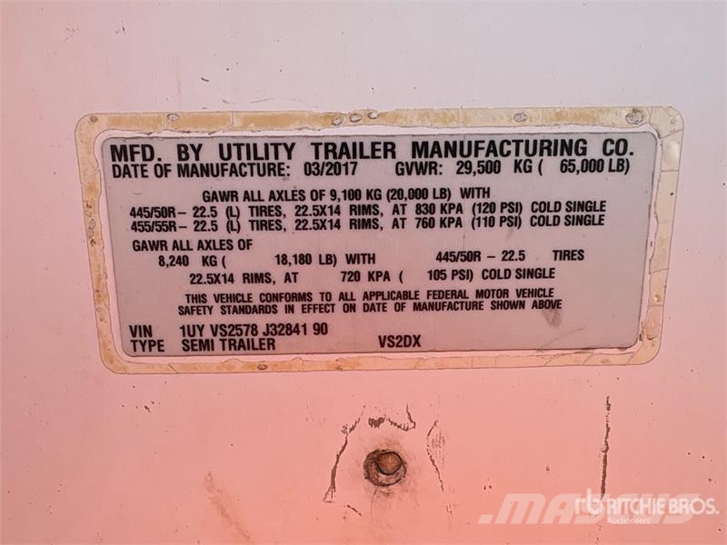 Utility VS2DX 57 ft x 102 in T/A Van Trailer Fast kasse