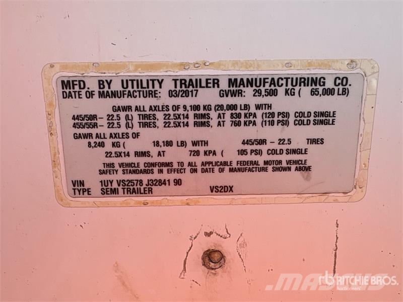 Utility VS2DX 57 ft x 102 in T/A Van Trailer Fast kasse