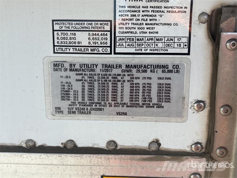 Utility VS2RA 45 ft x 102 in T/A Refrigerated Trailer Kühlauflieger