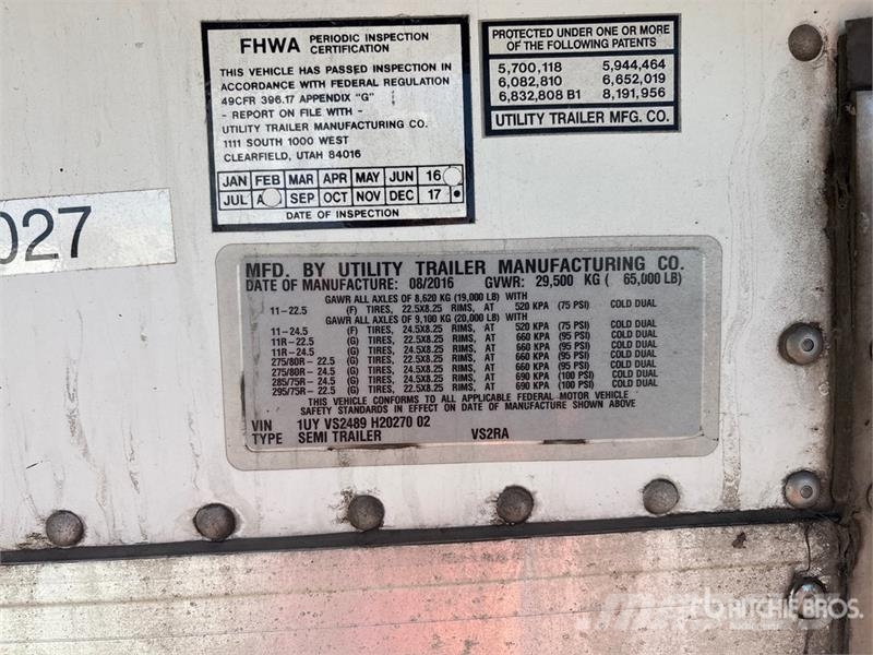 Utility VS2RA 48 ft T/A Refrigerated Trailer 冷凍冷蔵トレーラー
